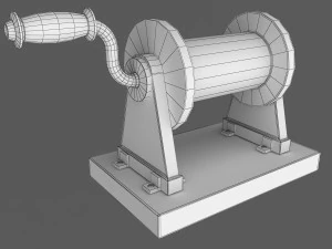 cartoon ship winch 3D Model