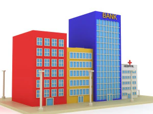 rue de dessin anim&eacute; Modèle 3D