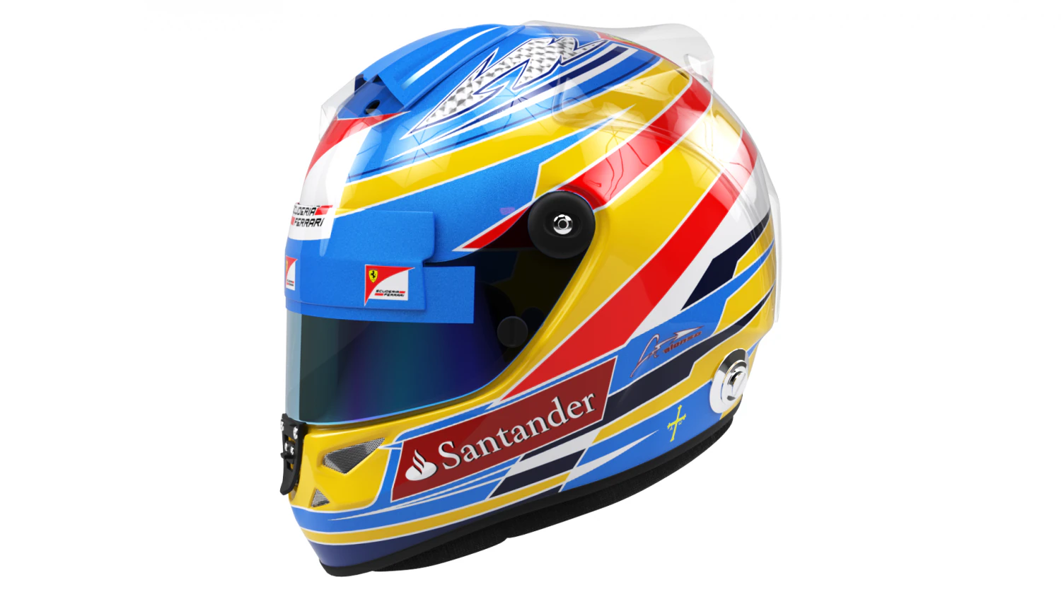 fernando alonso 2012 style racing helmet 3D Model .c4d .max .obj .3ds .fbx .stl .blend 