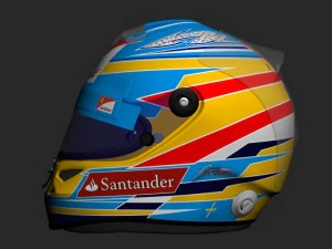 fernando alonso 2012 style racing helmet 3D Model