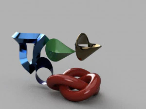 Formes tridimensionnelles de formes complexes Mod&egrave;le d'impression 3D Modèles 3D en vedette