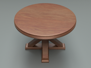wooden round table Modèle 3D