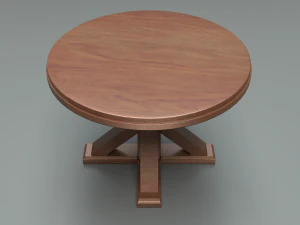 wooden round table 3D Model