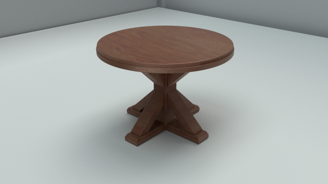 wooden round table Modèle 3D .c4d .max .obj .3ds .fbx .stl .blend 