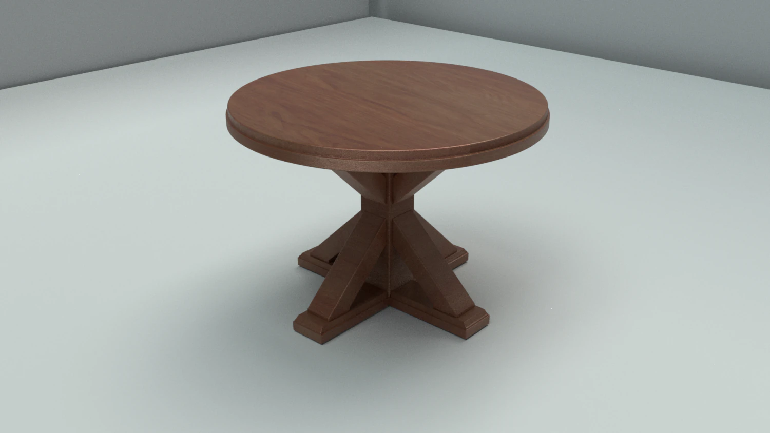 wooden round table 3D Model .c4d .max .obj .3ds .fbx .stl .blend 