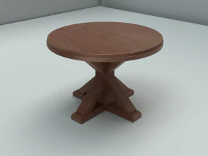 wooden round table 3D Model