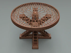 wooden round table 3D Model