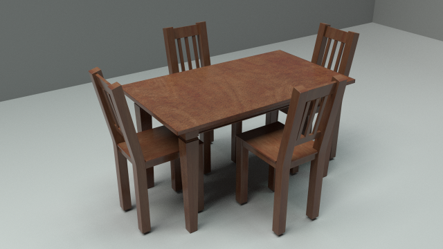 wooden dinner table 3D-Modell .c4d .max .obj .3ds .fbx .stl .blend 
