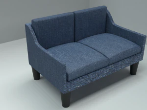 blue fabric couch 3D Model