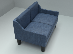 blue fabric couch Model 3D