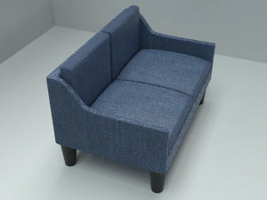 blue fabric couch 3D Model