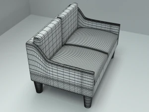 blue fabric couch 3D Model
