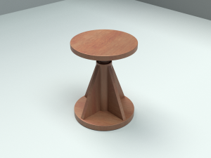 wooden bar stool 3D Модель