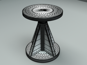 wooden bar stool 3D Модель