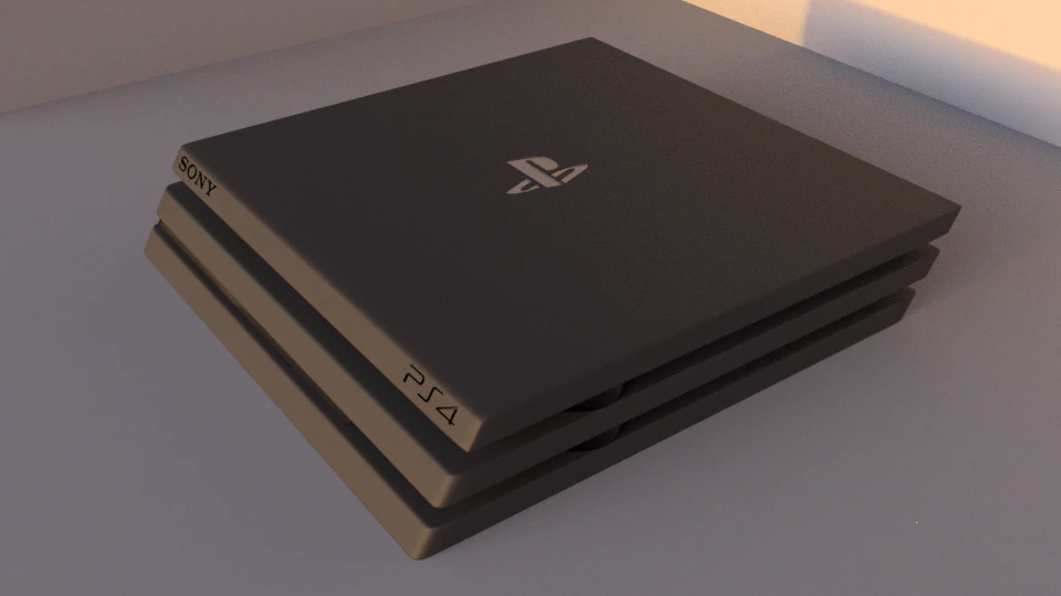 ps4 pro with logos 3D Model .c4d .max .obj .3ds .fbx .stl .blend 
