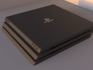 ps4 pro with logos 3D Model