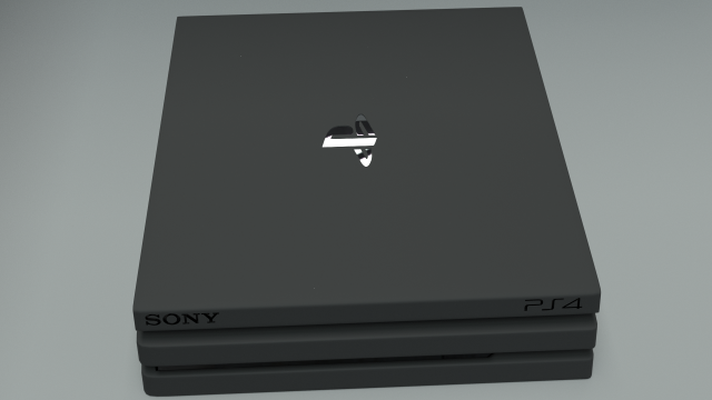 ps4 pro with logos 3D Model in Bommenwerper 3DExport