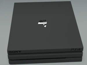 ps4 pro with logos 3D Model