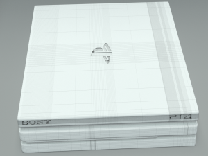 ps4 pro with logos 3D-Modell