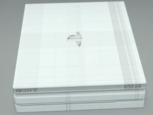 ps4 pro with logos 3D Model