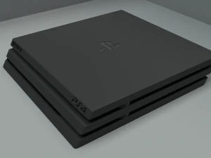ps4 pro with logos 3D Model