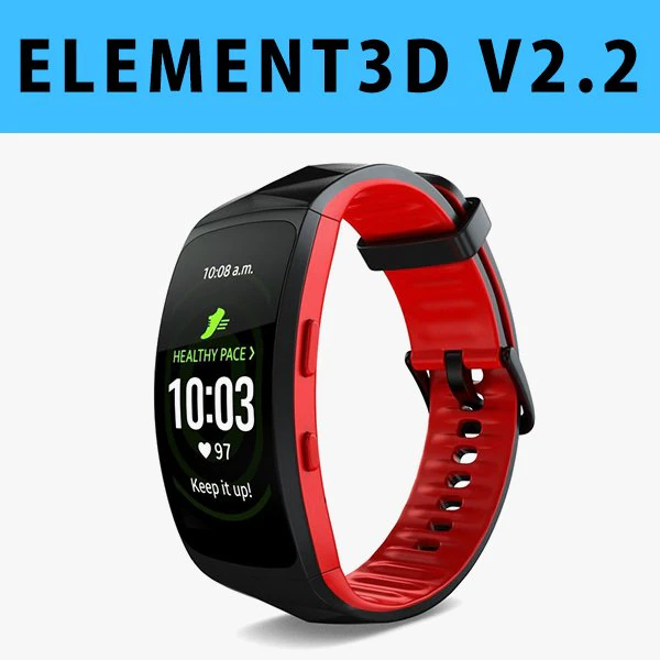 e3d - samsung gear fit2 pro model 3D Model .c4d .max .obj .3ds .fbx .stl .blend