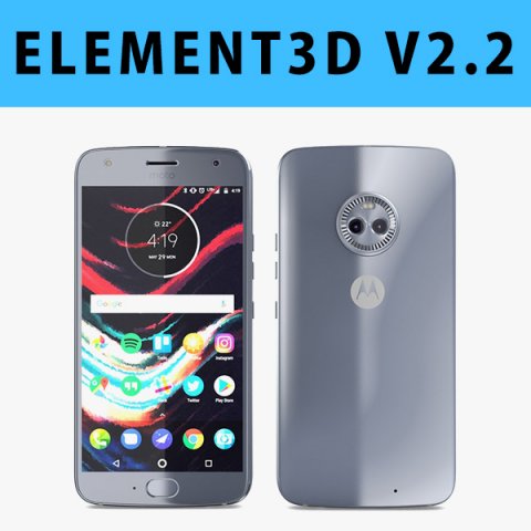 e3d - motorola moto x4 sterling blue 3d 3D Model .c4d .max .obj .3ds .fbx .stl .blend 