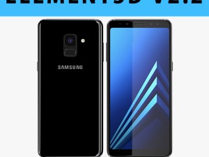 e3d - samsung galaxy a8 2018 black model 3D Model