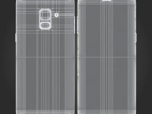 e3d - samsung galaxy a8 2018 black model 3D Model