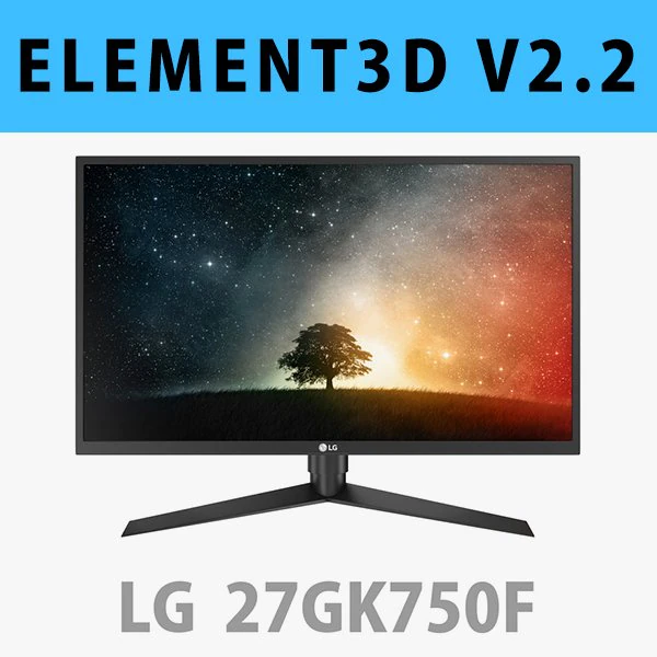e3d - lg 27gk750f-b monitor 3D Model .c4d .max .obj .3ds .fbx .stl .blend 