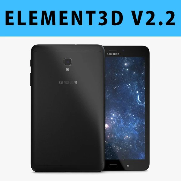 e3d - samsung galaxy tab a 80 2017 black 3d 3D Model .c4d .max .obj .3ds .fbx .stl .blend 