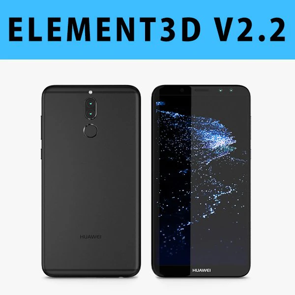 e3d - huawei mate 10 lite black 3D Model .c4d .max .obj .3ds .fbx .stl .blend