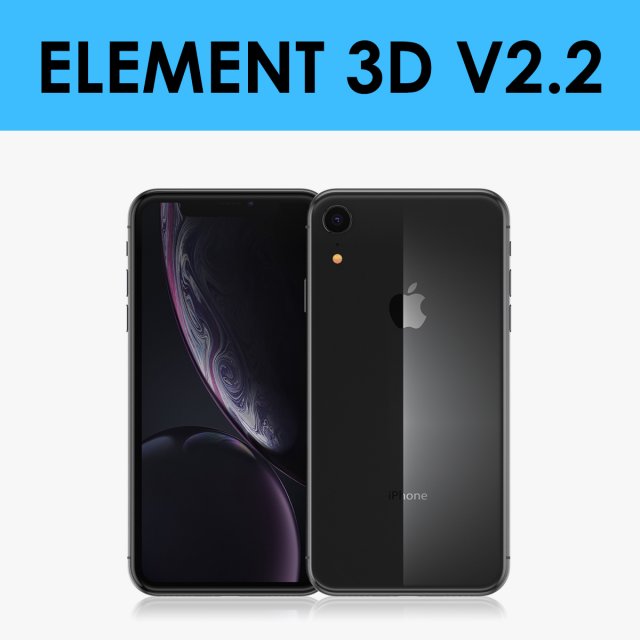 e3d - iphone xr black Modèle 3D .c4d .max .obj .3ds .fbx .stl .blend 