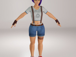 hipster woman - hipster female 3D 모델