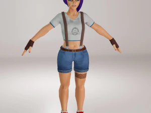donna hipster - femmina hipster Modello 3D