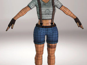 hipster woman - hipster female 3D Model
