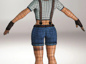 hipster woman - hipster female 3D Model
