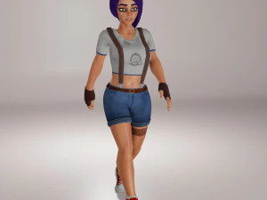 hipster woman - hipster female 3D Model