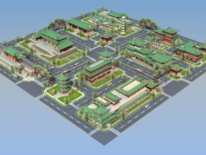 china town city block 3D Model