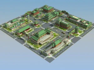 china town city block 3D Model