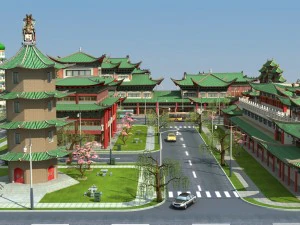 china town city block 3D Model