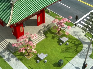 china town city block Model 3D