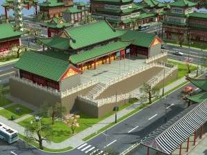 china town city block Model 3D