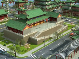 china town city block 3D Model