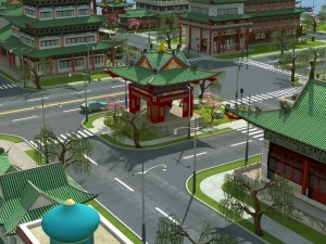 china town city block Model 3D