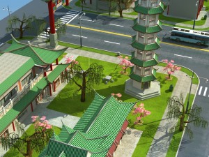 china town city block Model 3D