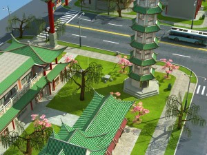 china town city block 3D Model