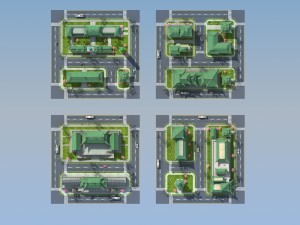 china town city block Model 3D