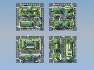 china town city block 3D Model