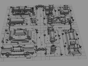 china town city block 3D Model